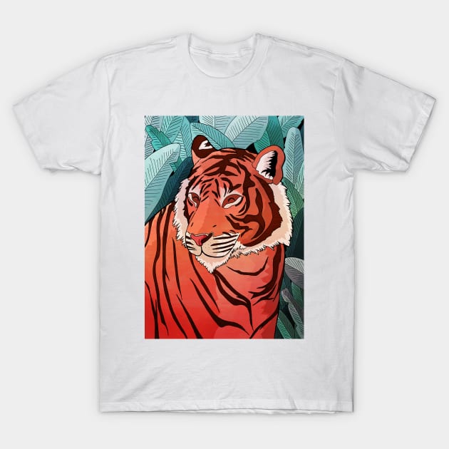 Tiger in the jungle T-Shirt by Swadeillustrations